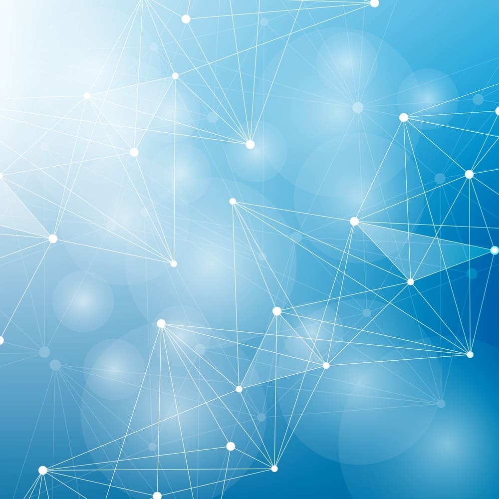 Geometric abstract background with connected line and dots. Scientific concept for your design. Vector illustration