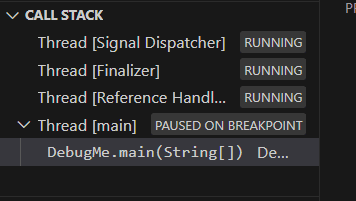 Few other views on the left side panels are watch, breakpoint and call stack.